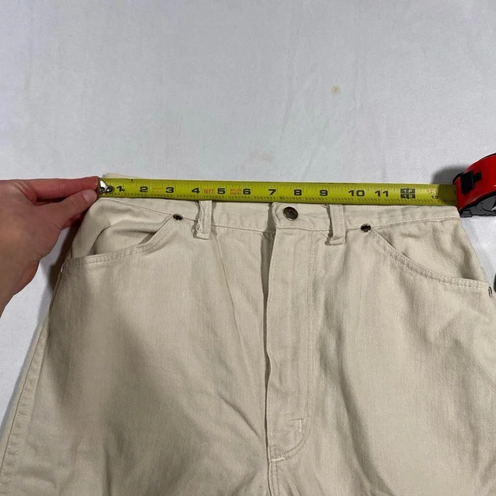 Women’s 28” Waist Vintage Wrangler‎ Bermuda Cropped Denim Shorts – Khaki - Picture 4 of 7